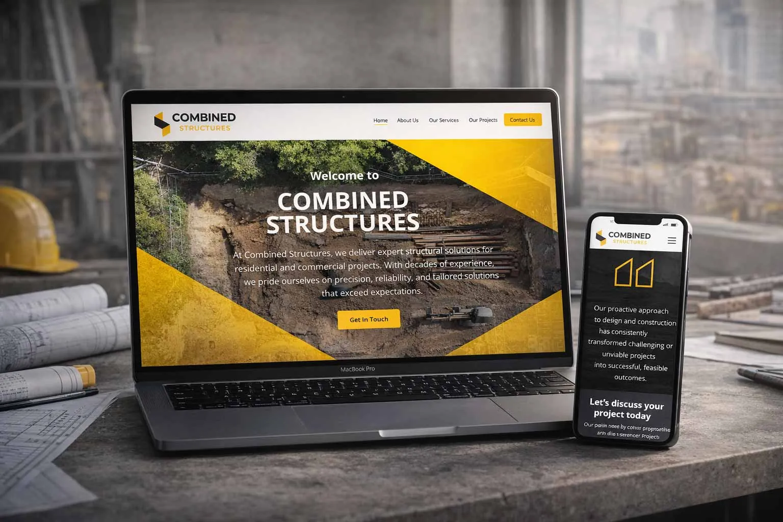 combined structures web design visual
